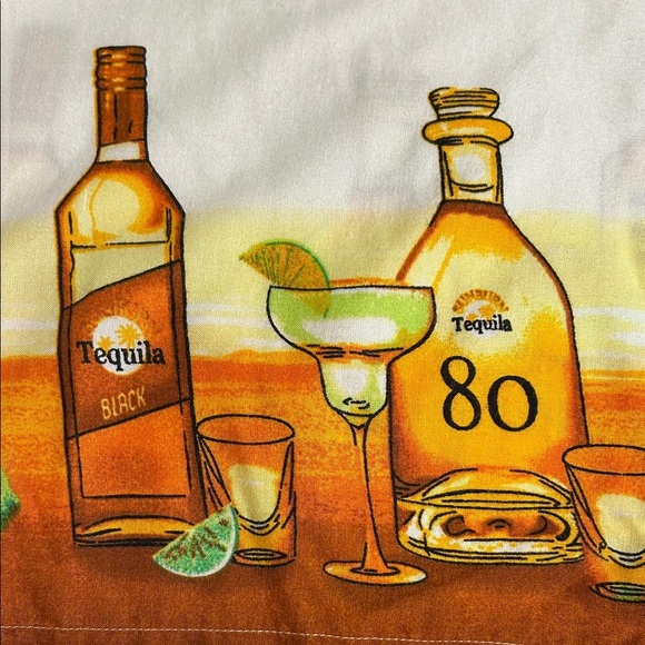 PURITAN Men’s Short Sleeve Tequila Margarita Woven Button Down Shirt - Picture 6 of 10